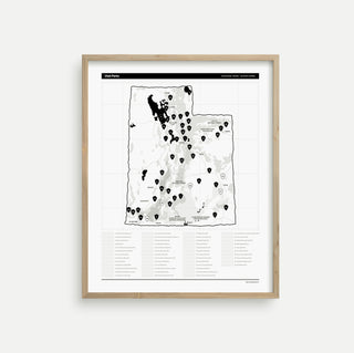 Utah State Parks Map Checklist Poster