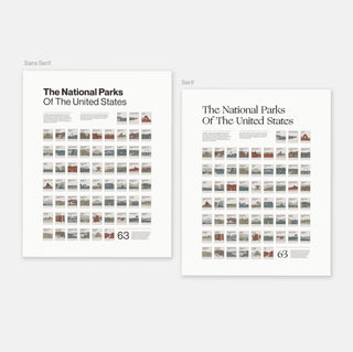 Modern Colored National Parks Checklist Poster