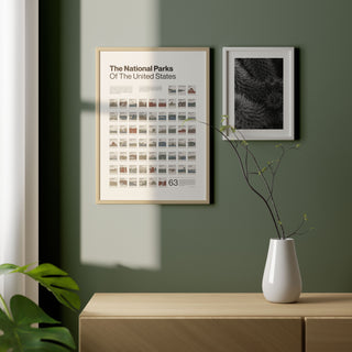 Modern Colored National Parks Checklist Poster