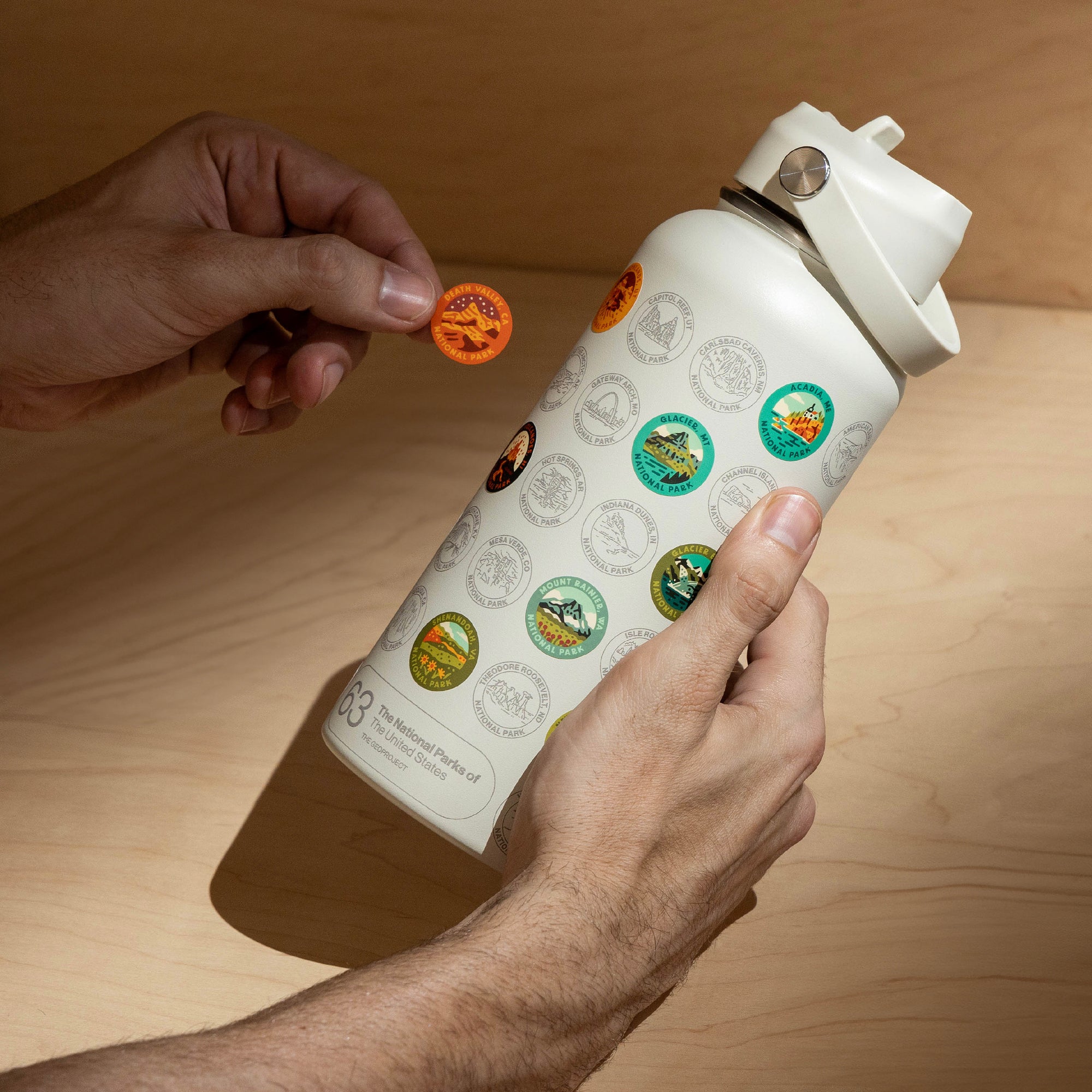 White hydro flask sticker - Main Image